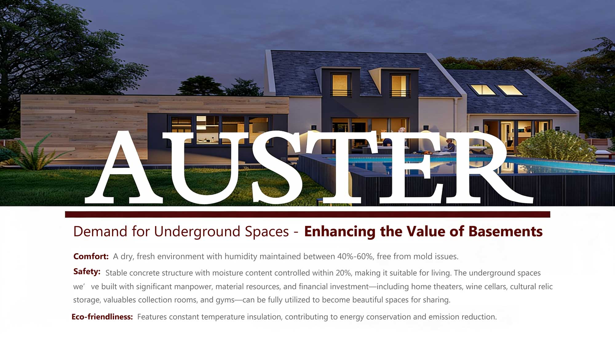 AUSTER – Enhancing Underground Space Value: Comfort, Safety & Eco-friendly Basement Solutions